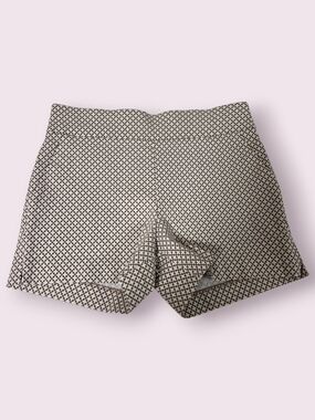 NWOT NEW YORK & CO Patterned High-Waist Stretch Shorts in Brown & White MEDIUM